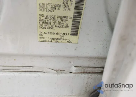 2014 Nissan Armada Platinum from USA, damaged, VIN 5N1AA0NE0EN605857